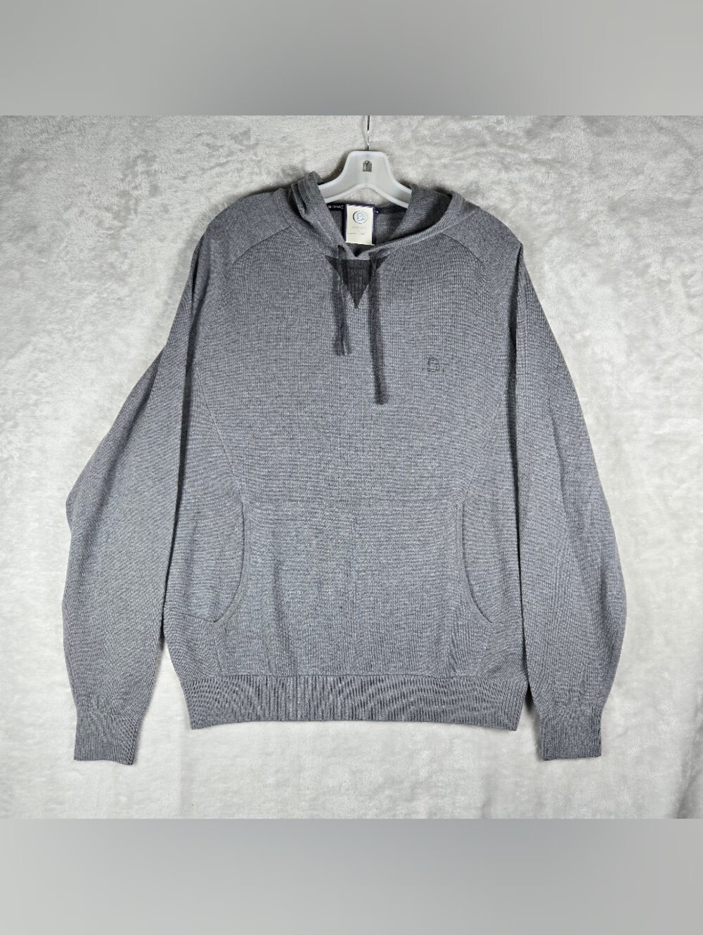 B Draddy Finn Merino Hoodie Sweater Mens Size L Large Heather Grey Golf NWT